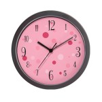 numbered_pink_polka_dot_wall_clock
